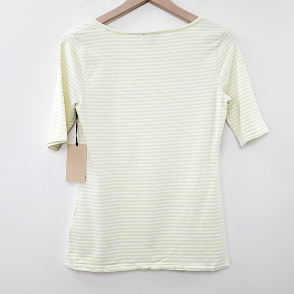 Halogen Women's Yellow Green Striped Top NWT Size S - Picture 3 of 5